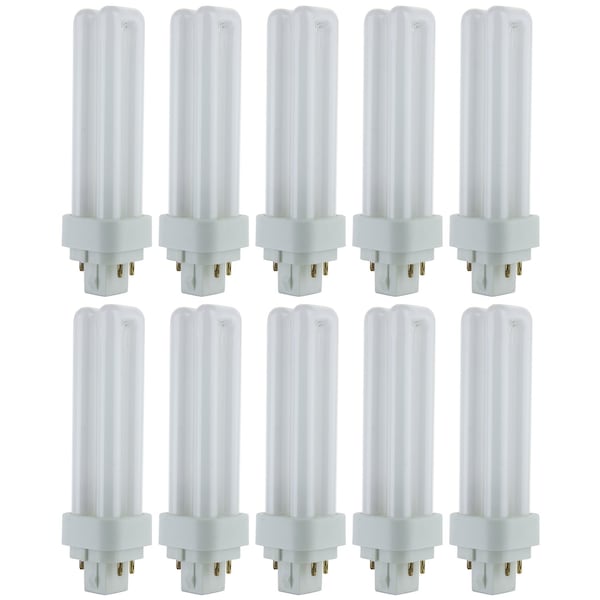 Sunlite PLD13/E/SP65K 6500K Fluorescent 13W PLD Double U-Shaped Twin Tube CFL Bulbs w/4-Pin G24q-1, 10PK 40537-SU - main